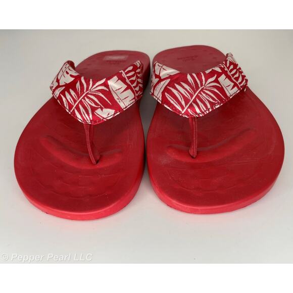 FLIP FLOP Thong Sandals Men's Size 9 Red Soft Science Waterfall Palm - Picture 4 of 6
